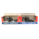 A pair of boxed die cast field artillery guns by "Crescent", WW2 25prd field gun and a WW1 18prd