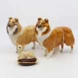 Two Beswick rough collie dogs, named to underside, Lochinvar of Lady Park, one in matt and the other