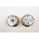 A Schatz Royal marine ships clock together with a Schatz ships barometer, both are brass bound and