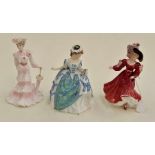 Two Royal Doulton ladies; Patricia and Linda, along with Coalport lady figure Alice