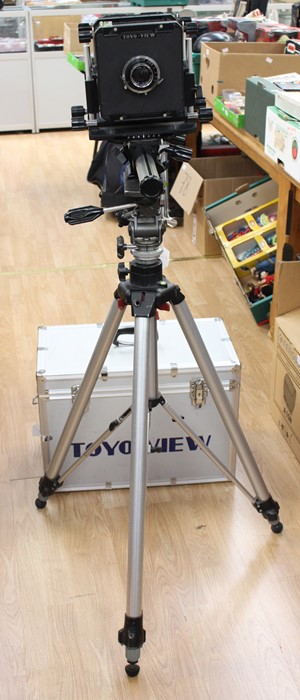 Toyo View large format camera with metal case and tripod and lens