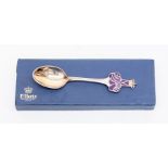 **AWAY** A Danish silver and enamel commemorative spoon, for Queen Margrethe II, 1972-1997, by P