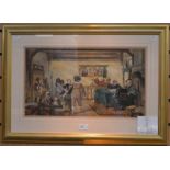 Attributed to Mrs Cland Scott, 19th Century, Seeking Justice, watercolour, 28 x 49.5 cms approx,