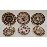 Royal Crown Derby including two Imari 2451 plates, three Imari 1128 plates and Imari 383 platem, all