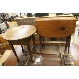 Edwardian inlaid Mahogany Sutherland table and a sewing box in Oak, in the style of an occasional