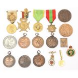 A collection of Womens related medals : WW2 British Womens Land Army cap badge: WW2 US WAAC