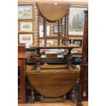 Two mid 20th Century drop leaf tables and oak coffee table