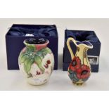 Two Old Tupton Ware small vases, boxed