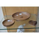 Robert Thompson "Mouseman"; a collection of three items including a fruit bowl, small bowl and