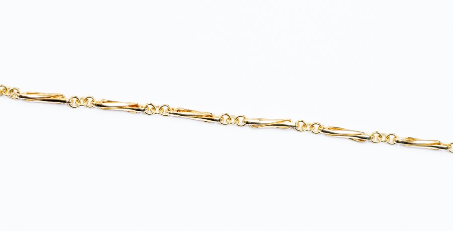 A 9ct gold fancy link bracelet, length approx 7.5'', weight approx 6.9 in a box