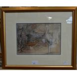 Vernon Ward, 20th Century, Ducks at Flight, watercolour together with five various watercolours