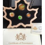 *** COLLECTED 19/10/19 BJ *** Canadian Royal Mint, Pure Gold Fractional Proof Set. In Original