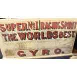 Vintage advertising signs, circa 1925 advertising Gyro Super No.1 Racing Spirit - The Worlds Best,