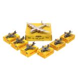 Dinky 'Avro' York Airliner 70A in original box, with three Hawker Hunter Fighter planes and three