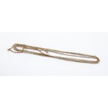 **REOFFER IN A&C NOV £120-£160** A 9ct gold guard chain, swivel clasp (a/f broken link), length