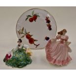 A boxed Royal Worcester figurine Sophie, a boxed Royal Doulton figurine Elyse HN2474 and a boxed