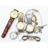Collection of mid to late 20th Century wristwatches including ladies cocktail watches, 1950's Roamer