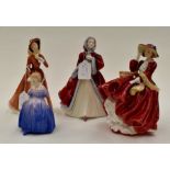 A Royal Doulton collection of figures to include; Rachel HN2936; Top of the Hill HN1834; Julia
