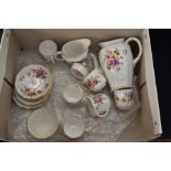 Royal Crown Derby Posy pattern coffee set including six cups and saucers, creamer, sugar bowl and