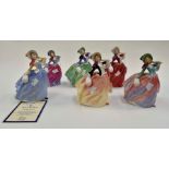 Royal Doulton figurines of various colourways; Autumn Breezes HN1911, HN1913, HN2131, HN3736, HN1934