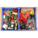 Collection of tinplate and plastic toys including Triang Minic, Schuco, Gama, Brimtoy, Mobo etc. (