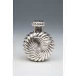 Sampson Mordan: A Victorian silver combination perfume bottle with central compact, radial wyvern