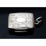 A George III silver vinaigrette, engraved floral decoration, by John Bettridge, Birmingham 1813