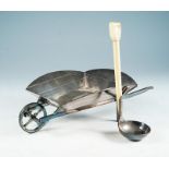 Gardening Interest: An Art Deco white metal novelty chutney / sauce bowl in the shape of a