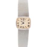 Baume & Mercier, a lady's 18ct white gold Baume & Mercier wristwatch, 2cm rectangular dial with