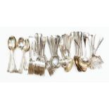 A George V silver matched twelve piece Hanovarian pattern flatware service, hall marked Sheffield,