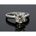 A diamond solitaire, the brilliant cut diamond along with accompanying E.G.L report stating the