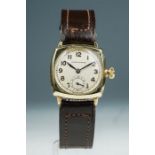 Rolex, a circa 1930's gold gents Rolex Oyster wristwatch, 2.5cm circular silvered dial with