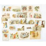 Animals / Anthropomorphic. Collection of 27 Victorian & Edwardian chromolithographic greetings cards