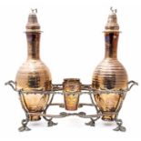 An Italian Fitaihi 800 standard silver double carafe and beaker set, struck marks,  in matching