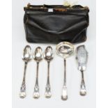 A George III silver composite King's pattern flatware service, the majority by William Eley &