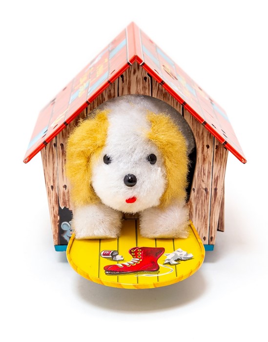 Tricky Dog House: A boxed, battery operated, tinplate, Tricky Dog House, mystery action, Made by - Image 2 of 2