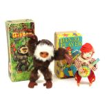 Banjo Player: A boxed, clockwork, tinplate, Banjo Player, Made by Toyland Toys, SK, Japan, height