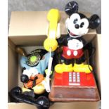 Telephone: A collection of three telephones to comprise: Mickey Mouse, Goofy and Dept S. (3)