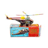Highway Patrol: A boxed, battery operated, tinplate, Highway Patrol Helicopter with Mystery Action