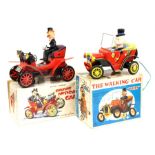 The Walking Car: A boxed, battery operated, tinplate, Willy the Walking Car, remote control,