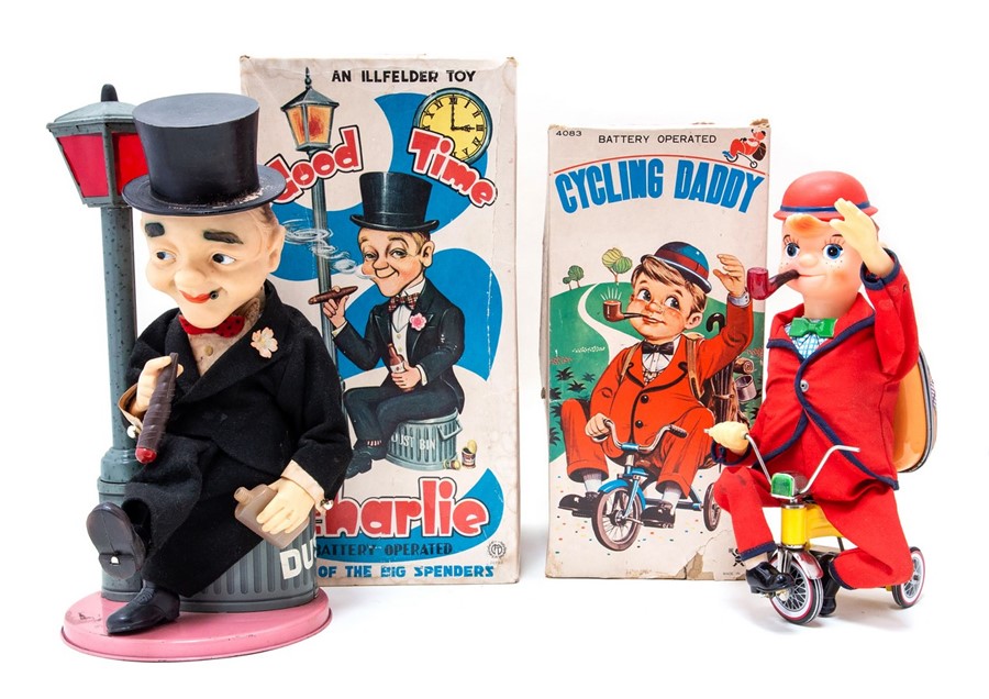 Cycling Daddy: A boxed, battery operated, tinplate, Cycling Daddy, Made by Bandai, complete within - Image 2 of 2