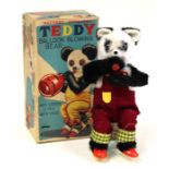 Teddy Balloon Blowing Bear: A boxed, battery operated, tin and plush, Teddy Balloon Blowing Bear,