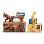 Donkey Express: A boxed, clockwork, tinplate, Mechanical Donkey Express, Made by Haji, Japan,