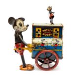 Mickey Mouse: A Distler Mickey Mouse Organ Grinder, circa 1930, tinplate, wind-up clockwork,