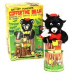 Coffee Time Bear: A boxed, battery operated, tin and plush, Coffeetime Bear, Made in Japan, complete