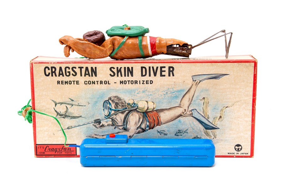 Skin Diver: A boxed, remote control, motorized, Cragstan Skin Diver, Made in Japan, complete