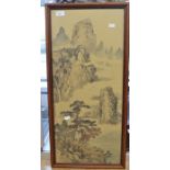 Chinese silk mid 20th Century, hand painted and signed
