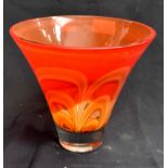 A Waterford "Evolution" art glass vase, oranges/reds.