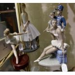 3 Lladro ballerina figures and a standing Nao ballerina. 4 items. Condition: All in very good