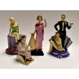 A collection of four Kevin Francis figures including 'The Ritzy Duet/third in the Ritz girl